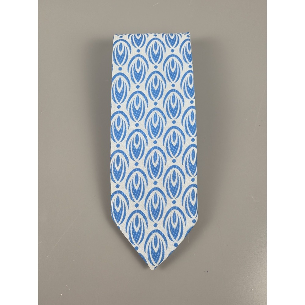 Vintage Count Marco Polyester Tie Geometric Blue White